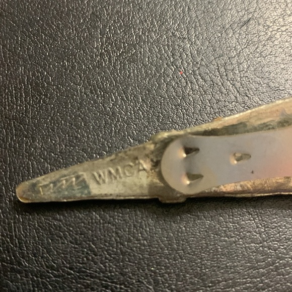 Antique Art Deco WMCA Dress Clip UV active Green stone - Picture 4 of 5